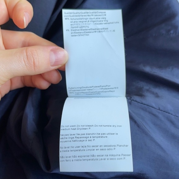 Hugo Boss Janna3 Virgin Wool Suit Jacket Blazer Off Black Graphite Size 8 - Picture 5 of 13